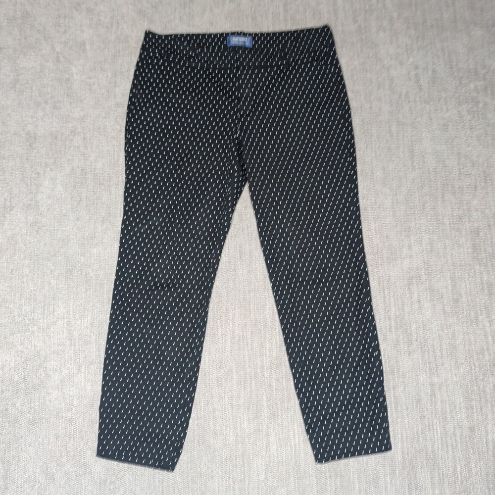 Old Navy Pixie Mid-Rise Ankle Pants Black White Pattern Size 10 Regular